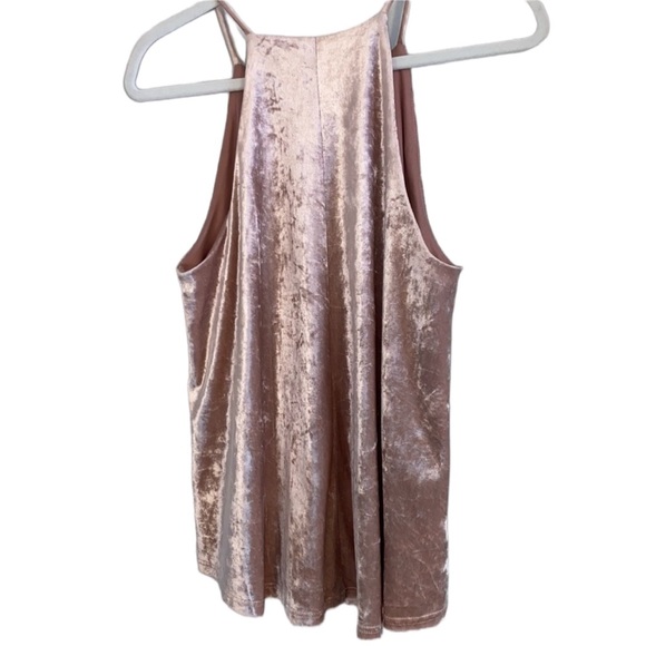 Light Pink Velvet Design Tank Top Moa Moa Women’s Size Large Fit Shimmery Shirt! - Picture 3 of 3